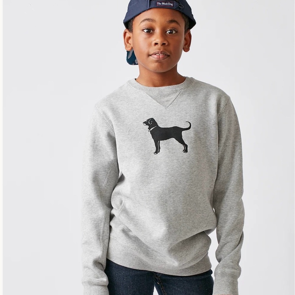 The Black Dog Gray Crewneck Sweater with Iconic Design